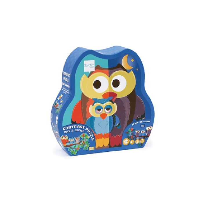 PUZZLE SCRATCH EUROPE MULTICOLOR DOBLE 39 PIEZAS BUHO - 1