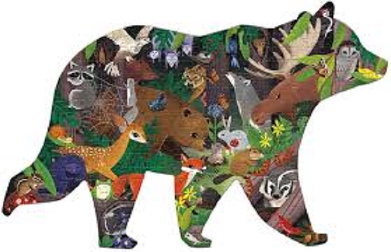 PUZZLE MUDPUPPY MULTICOLOR CON FORMA 300 PIEZAS BOSQUE - 1
