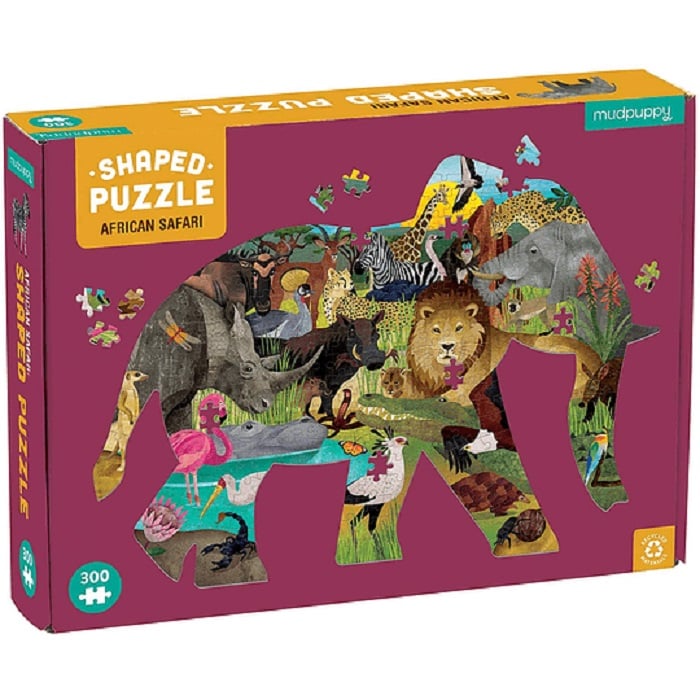 PUZZLE MUDPUPPY MULTICOLOR CON FORMA 300 PIEZAS SAFARI - 1