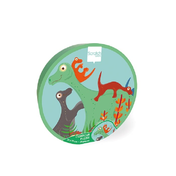 PUZZLE SCRATCH EUROPE MULTICOLOR 30 PIEZAS SILUETA DINOSAURIO - 1