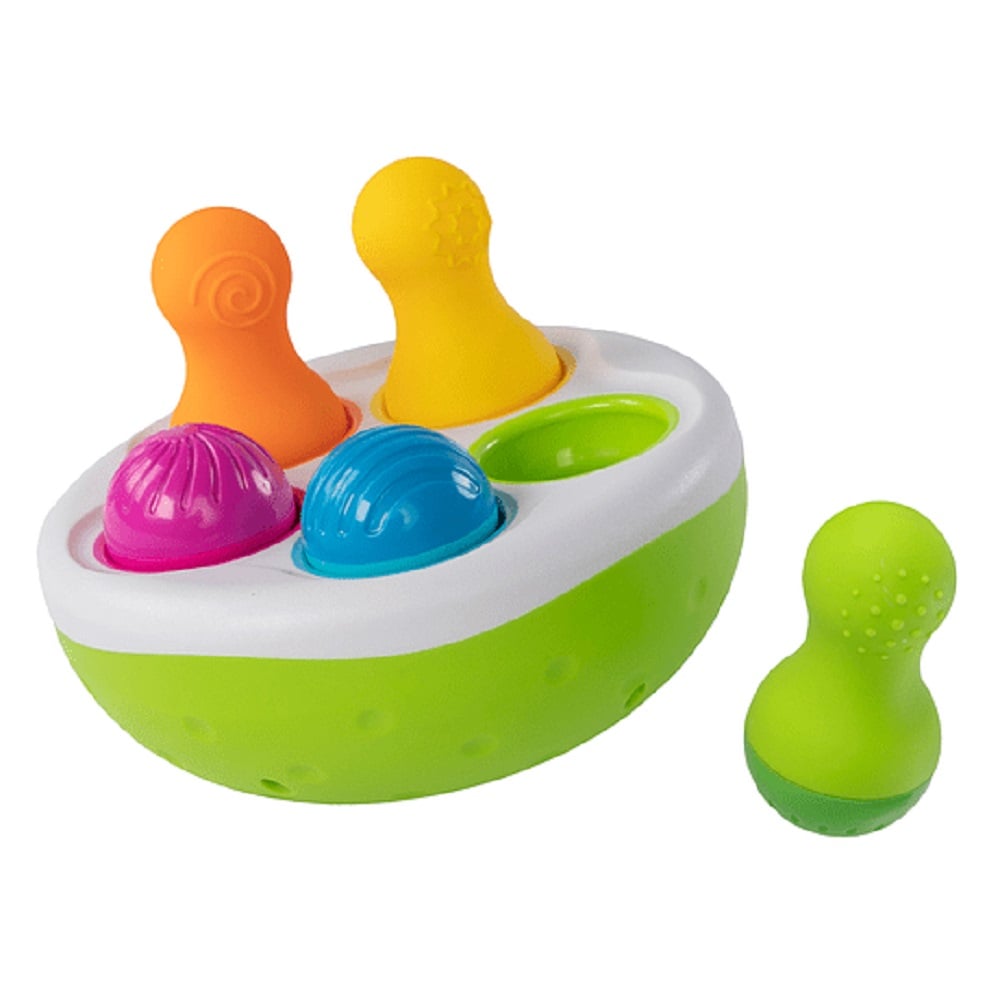 PALITROQUES ENCAJE CON SONIDO Y TEXTURA FATBRAIN TOYS FA248 MULTICOLOR SPINNIPINS - 3