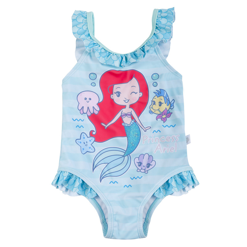 TRAJE DE BAÑO BEBE NIÑA ARIEL TURQUESA ENTERO DISNEY - 1