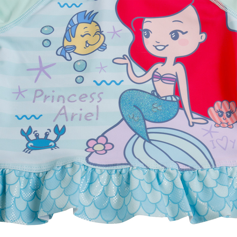TRAJE DE BAÑO BEBE NIÑA SET UV 50 DISNEY ARIEL TURQUESA - 3