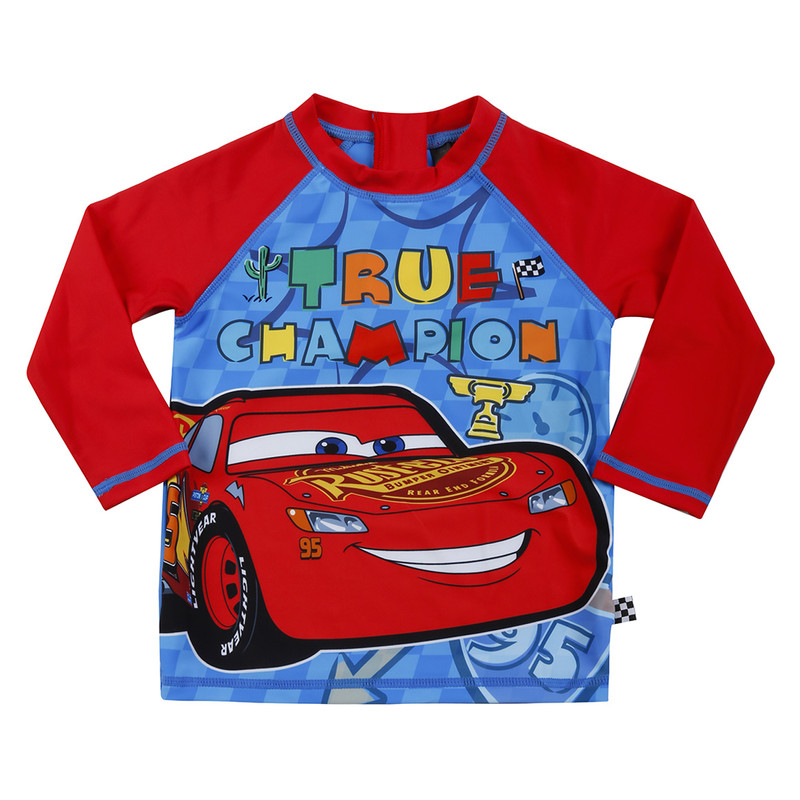 POLERA BEBE NIÑO DISNEY ROJO AMARANTO UV 50 MANGA LARGA CARS - 1
