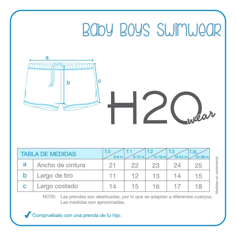 TRAJE BAÑO SHORT NIÑO H2O WEAR AZUL BEBÉ - 3