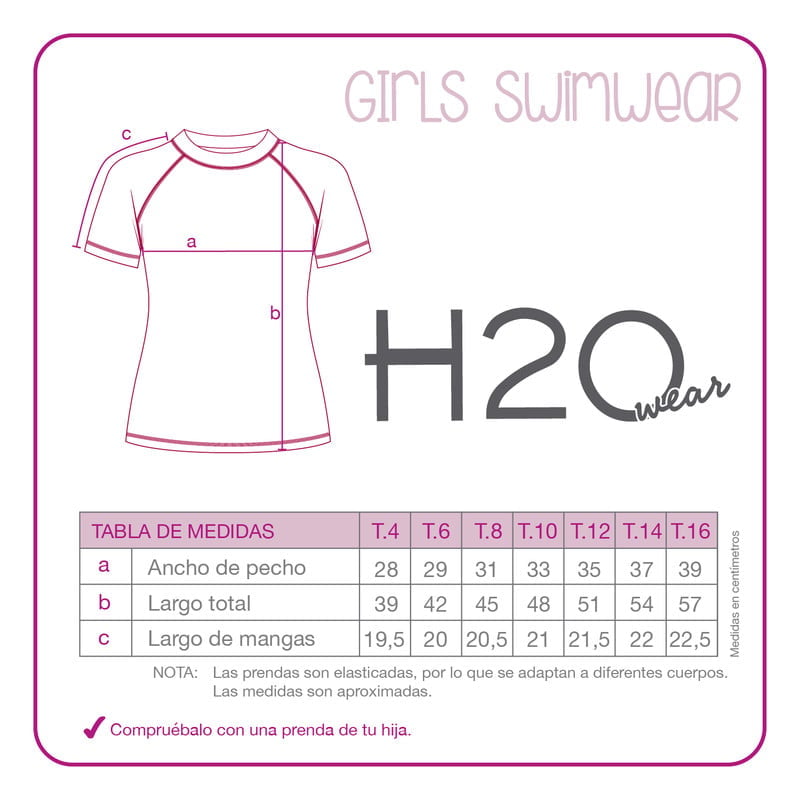 POLERA NIÑA MANGA CORTA UV50 CORAL H2O WEAR - 3