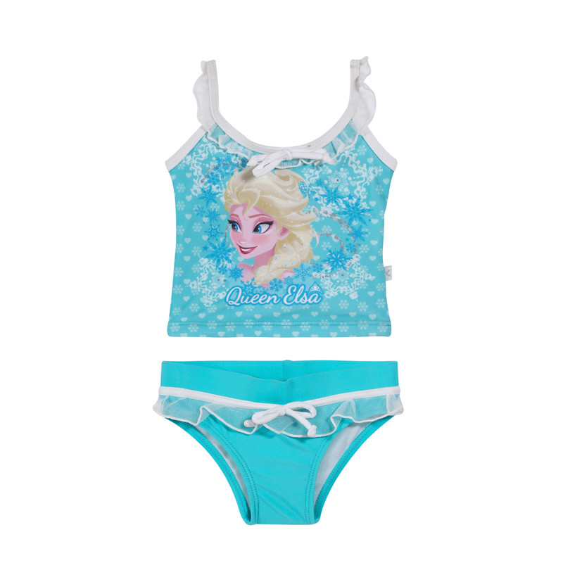 TRAJE DE BAÑO TANKINI PARA NIÑA TURQUESA - 1