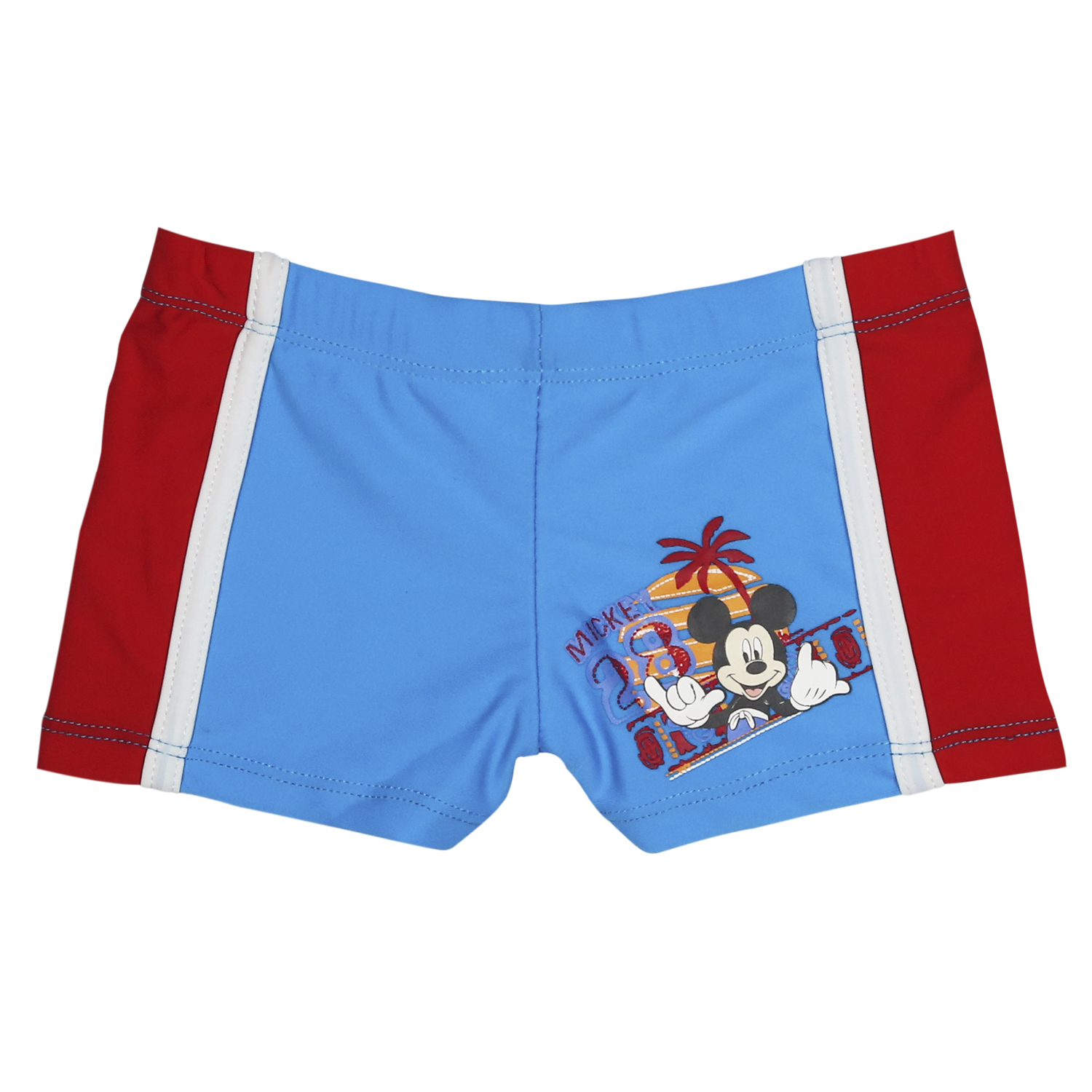TRAJE DE BAÑO BEBE NIÑO SHORT DISNEY ROJO AMARANTO MICKEY - 1
