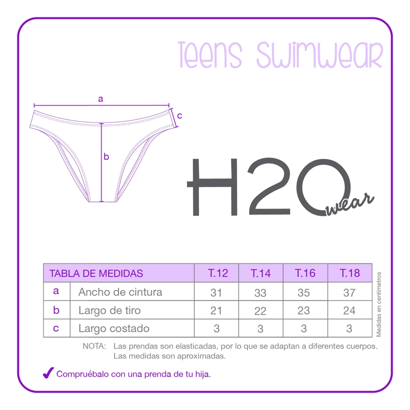 BIKINI NIÑA H2O WEAR NARANJA TEENS FLAMENKINI TELA ESTAMPADA + FILTRO UV30 - 4