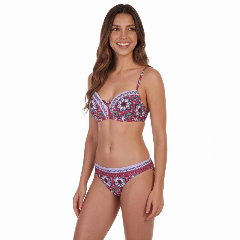 TRAJE DE BAÑO MUJER H2O WEAR BIKINI COPA ESTAMPADO VIOLETA - 1