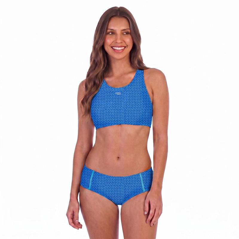 TRAJE DE BAÑO MUJER H2O WEAR BIKINI MODELO DEPORTIVO TURQUESA - 1