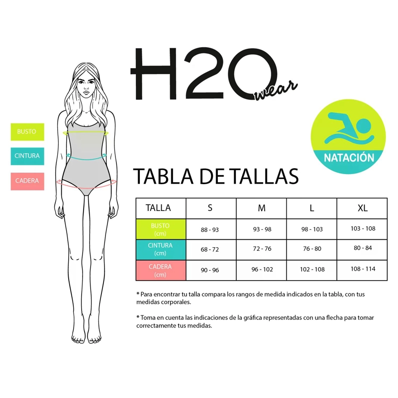 TRAJE DE BAÑO MUJER H2O WEAR BIKINI MODELO DEPORTIVO TURQUESA - 3