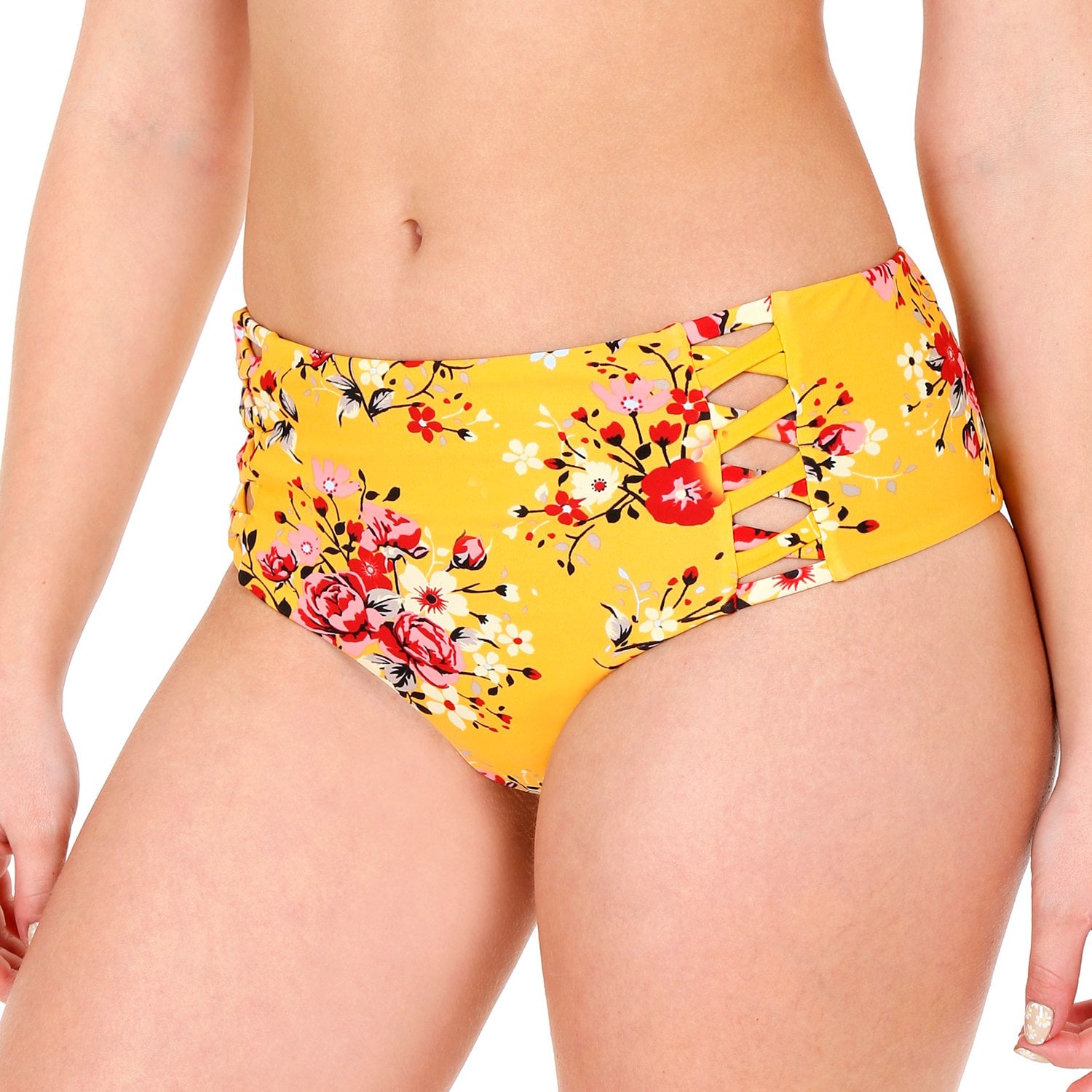 TRAJE DE BAÑO CALZON ALTO MUJER H2O WEAR VIVOS AMARILLO - 2