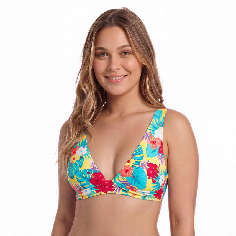 TRAJE DE BAÑO MUJER H2O WEAR TOP HALTER AMARILLO - 2