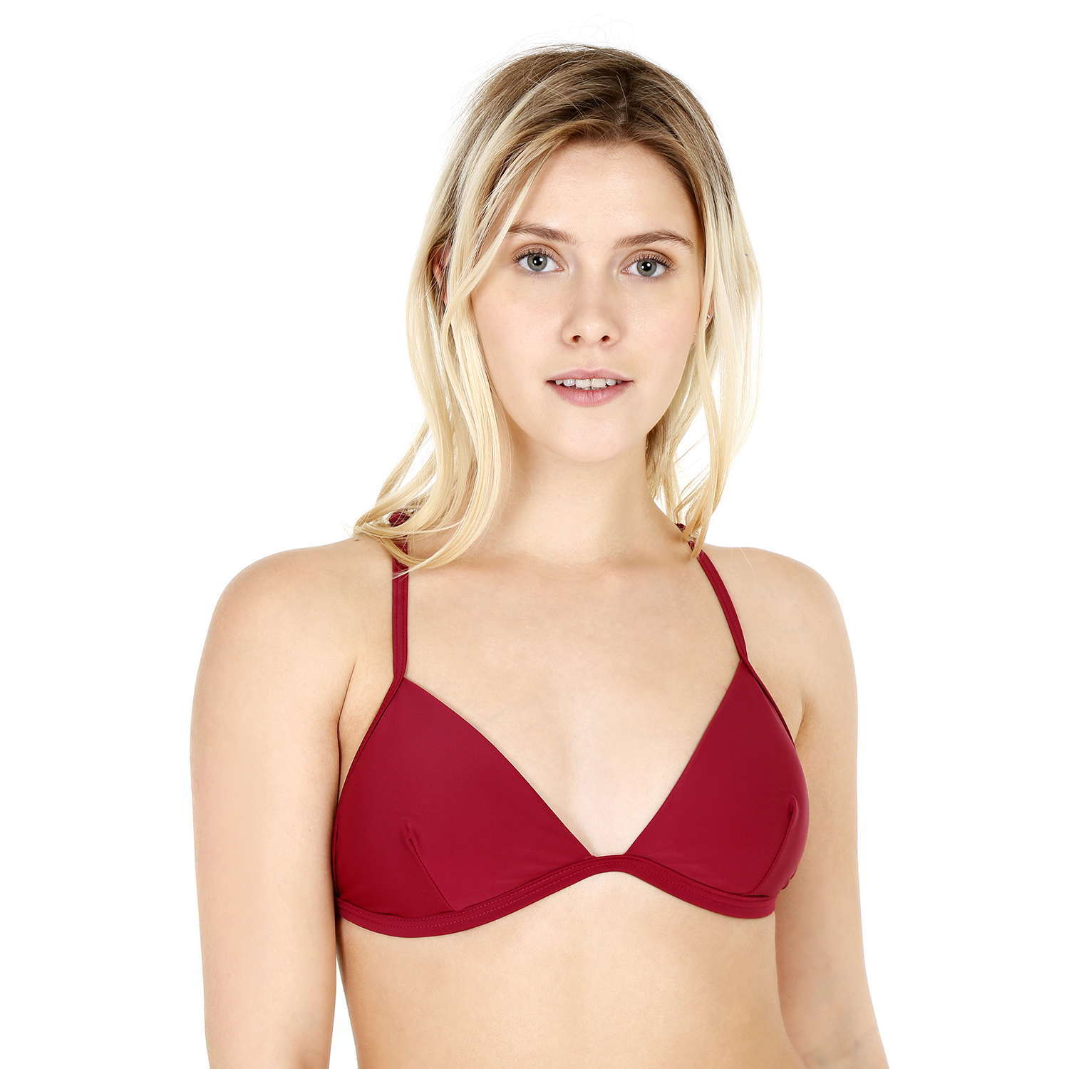 TRAJE DE BAÑO MUJER H2O WEAR TOP TRIÁNGULO BURDEOS - 1