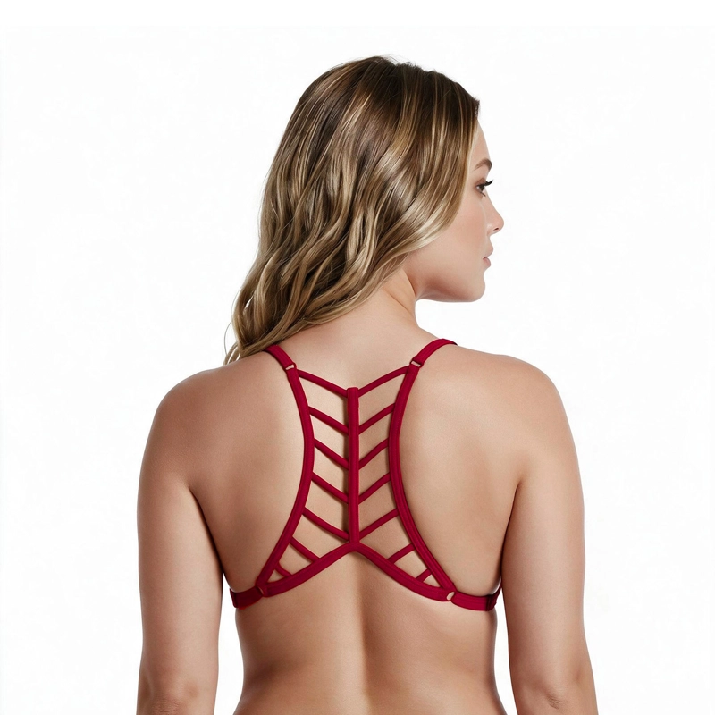 TRAJE DE BAÑO MUJER H2O WEAR TOP TRIÁNGULO BURDEOS - 4