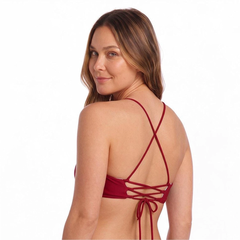 TRAJE DE BAÑO MUJER H2O WEAR TOP BRALETTE BURDEOS - 4