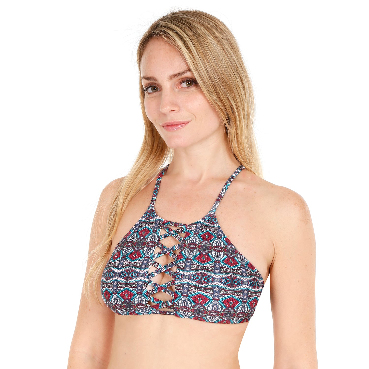 TRAJE DE BAÑO TOP HIGH NECK H2O WEAR TURQUESA - 1
