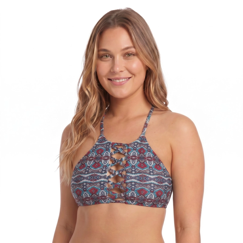 BIKINI TOP HIGH NECK TURQUESA MUJER | H2O WEAR - 2
