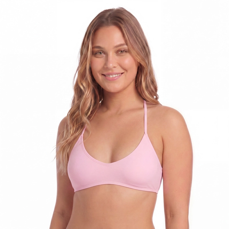 TRAJE DE BAÑO NYLON MUJER H2O WEAR TOP CON VIVOS ROSADO - 2