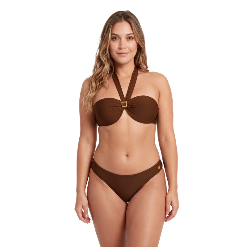 TRAJE DE BAÑO MUJER H2O WEAR BIKINI BANDEAU CAFÉ - 2