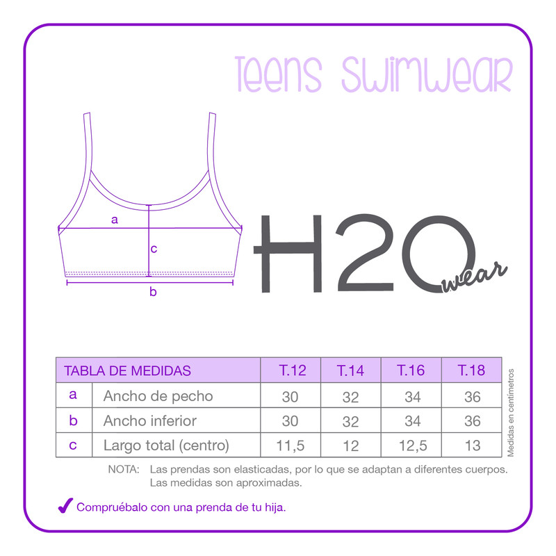 TEENS BIKINI H2O WEAR UV+30 FLORES UN HOMBRO Y VUELO - 3
