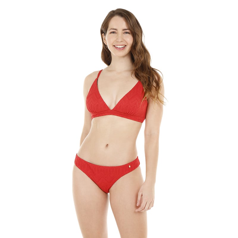 TRAJE DE BAÑO MUJER H2O WEAR BIKINI TRIANGULO TEXTURA RIB NARANJO - 1
