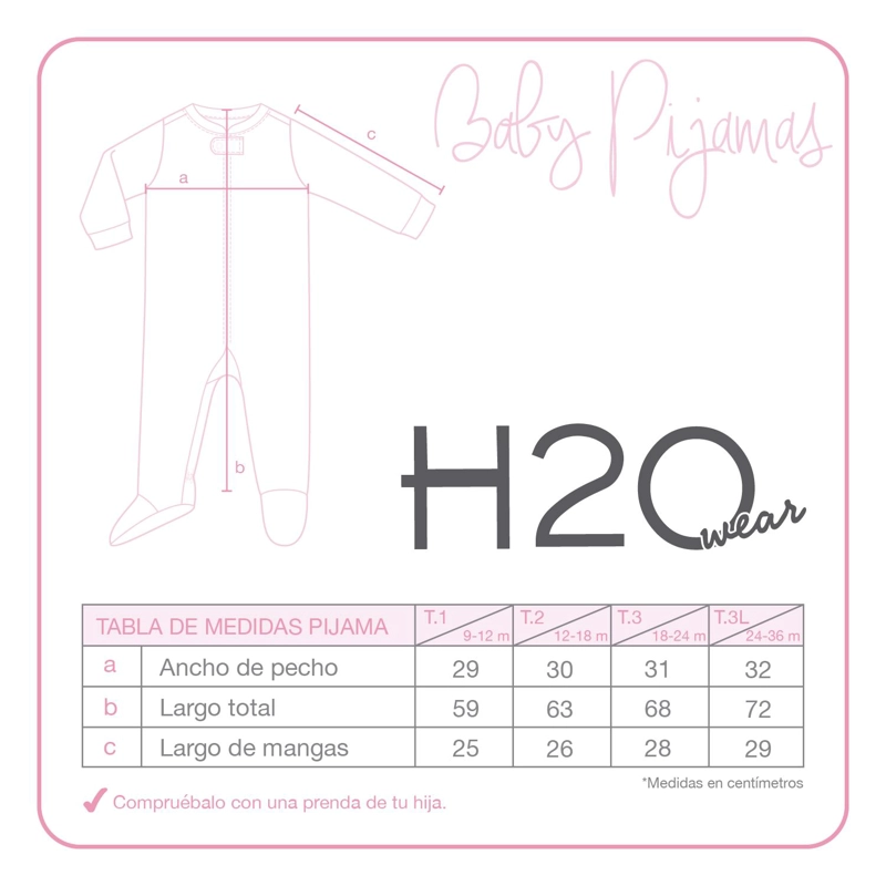 PIJAMA BEBE NIÑA POLAR SUSTENTABLE H2O WEAR ROSA - 3