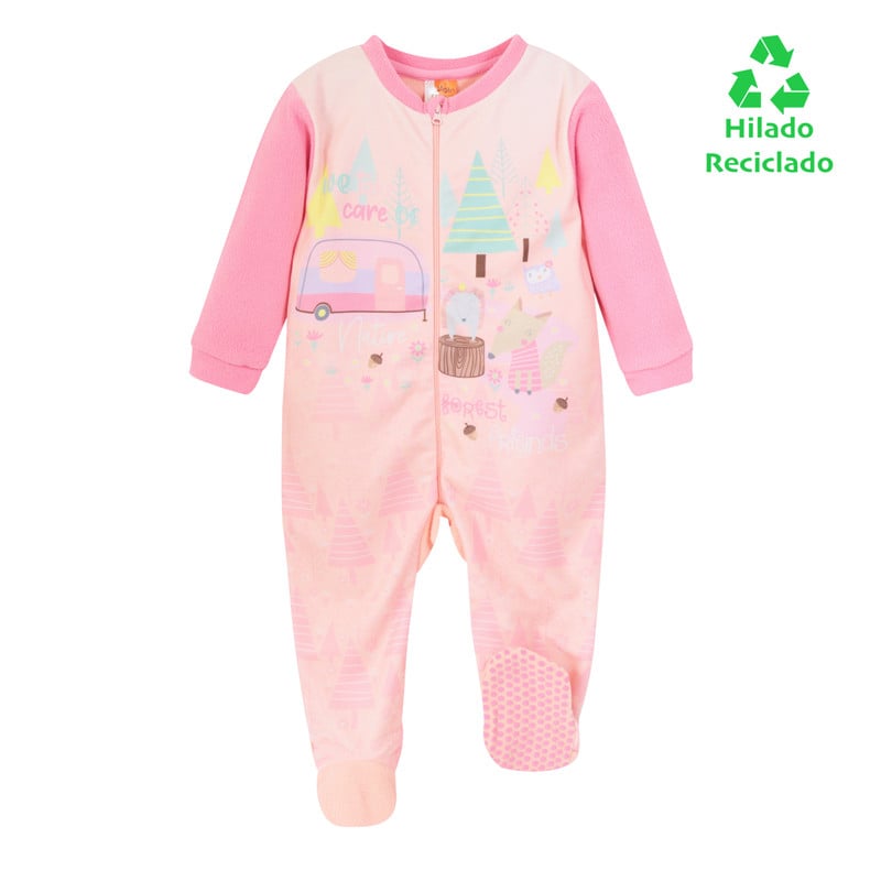 PIJAMA NIÑA H2O WEAR BEBÉ POLAR SUSTENTABLE NARANJO - 1