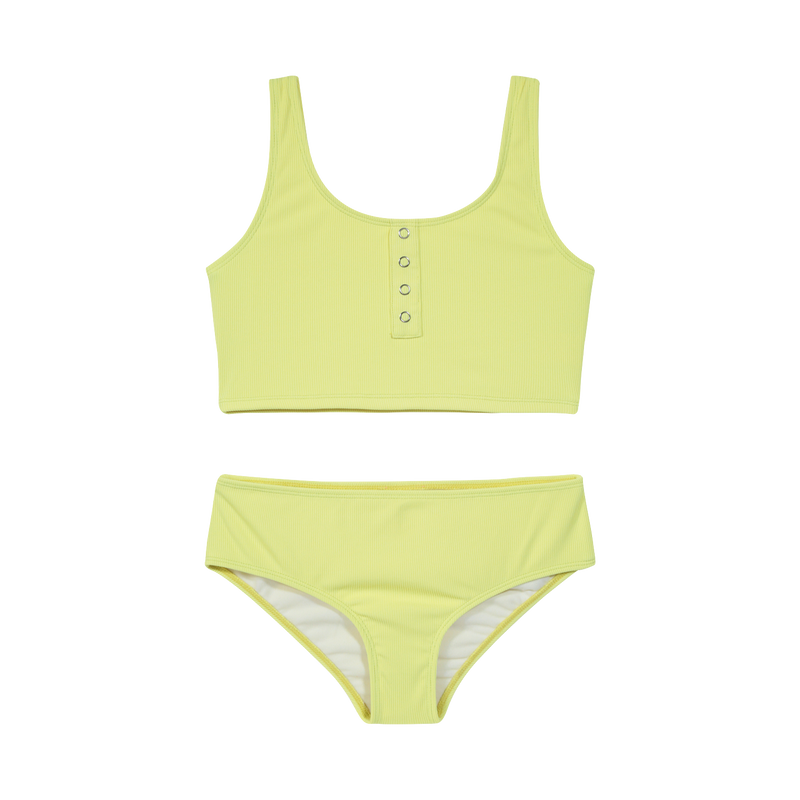 TANKINI NIÑA H2O WEAR AMARILLO TEENS UV+30 CAMISETA RIB TEXTURA - 1