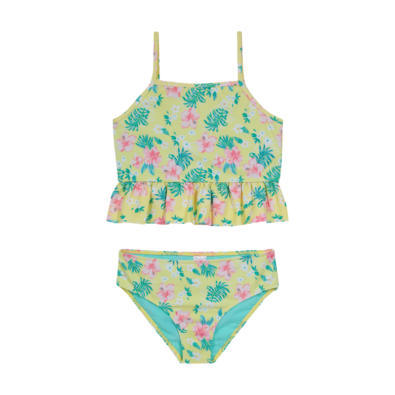 TANKINI NIÑA H2O WEAR AMARILLO TEXTURA ESTAMPADO UV+30 - 1