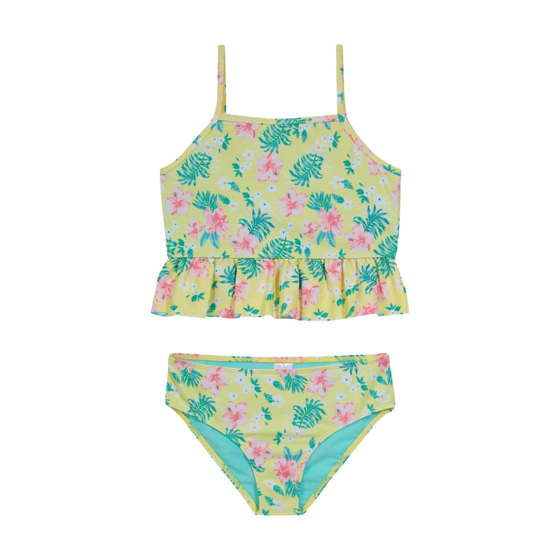 TANKINI NIÑA H2O WEAR AMARILLO TEXTURA ESTAMPADO UV+30 - 1