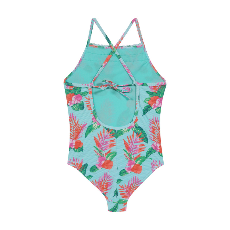 TRAJE DE BAÑO NIÑA H2O WEAR CELESTE ENTERO UV30 TEXTURA - 2