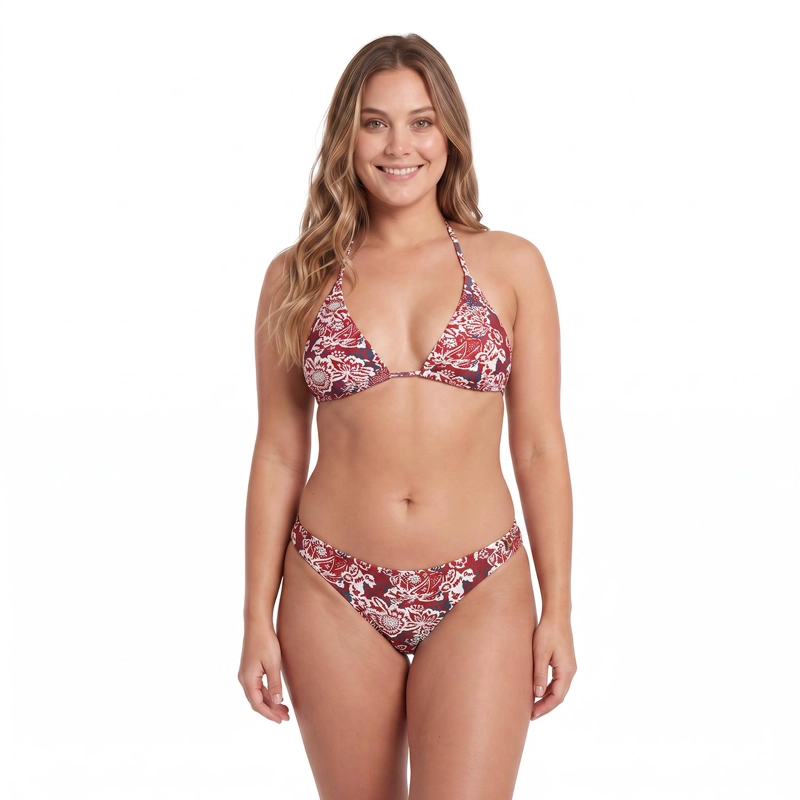 TRAJE DE BAÑO MUJER H2O WEAR BIKINI TRIANGULO ESTAMPADO BURDEOS - 3