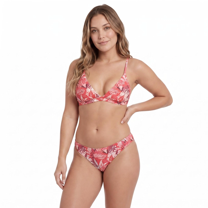 TRAJE DE BAÑO MUJER H2O WEAR BIKINI BANDA ESTAMPADO ROJO - 4
