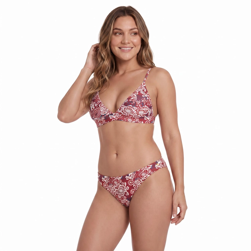 TRAJE DE BAÑO MUJER H2O WEAR BIKINI BANDA FLORES ROJO - 3