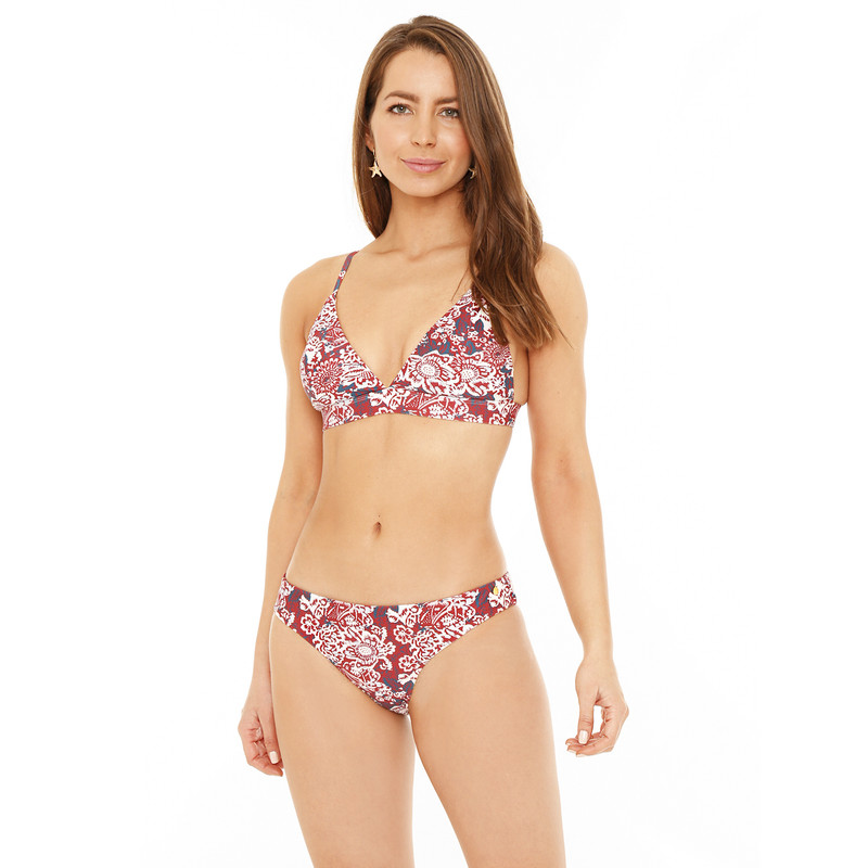 TRAJE DE BAÑO MUJER H2O WEAR BIKINI BANDA FLORES ROJO - 3