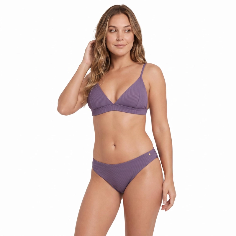 TRAJE DE BAÑO MUJER H2O WEAR BIKINI TRIANGULO BANDA RIB VIOLETA - 4