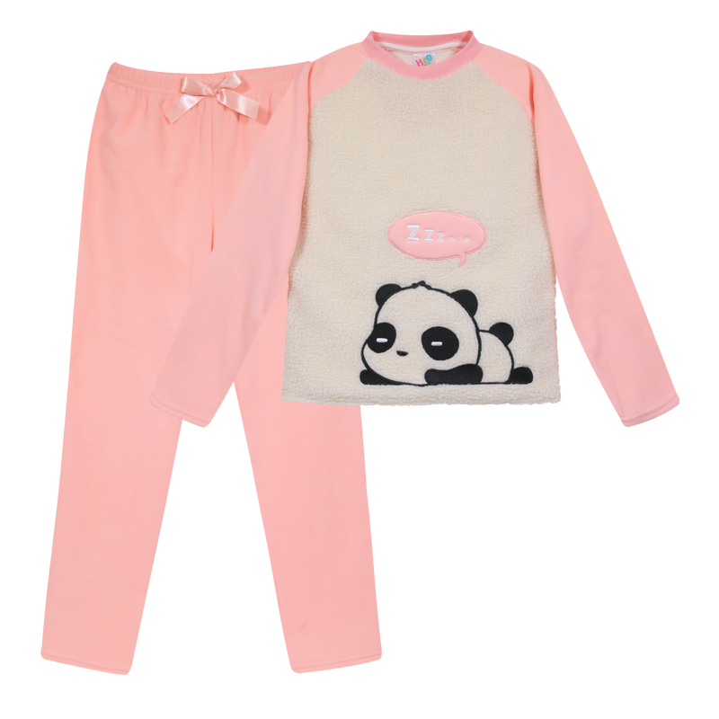 PIJAMA TEENS NIÑA SHERPA POLAR BORDADO H2O WEAR CORAL - 1