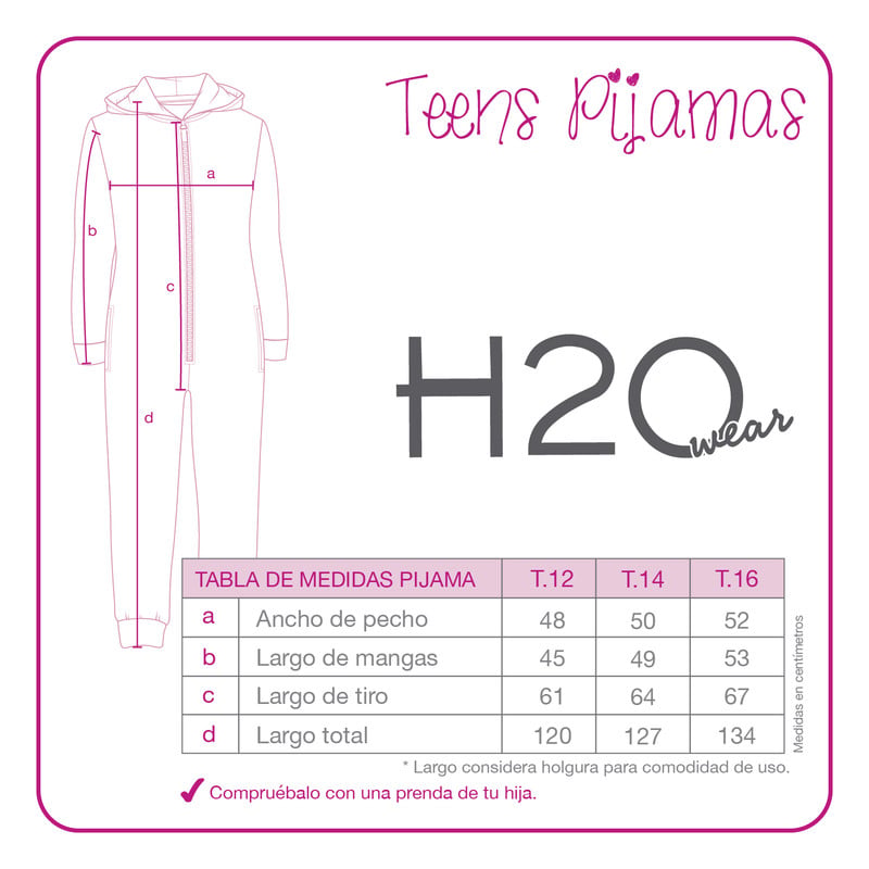 PIJAMA NIÑA H2O WEAR GRIS TEENS POLAR ENTERO - 3
