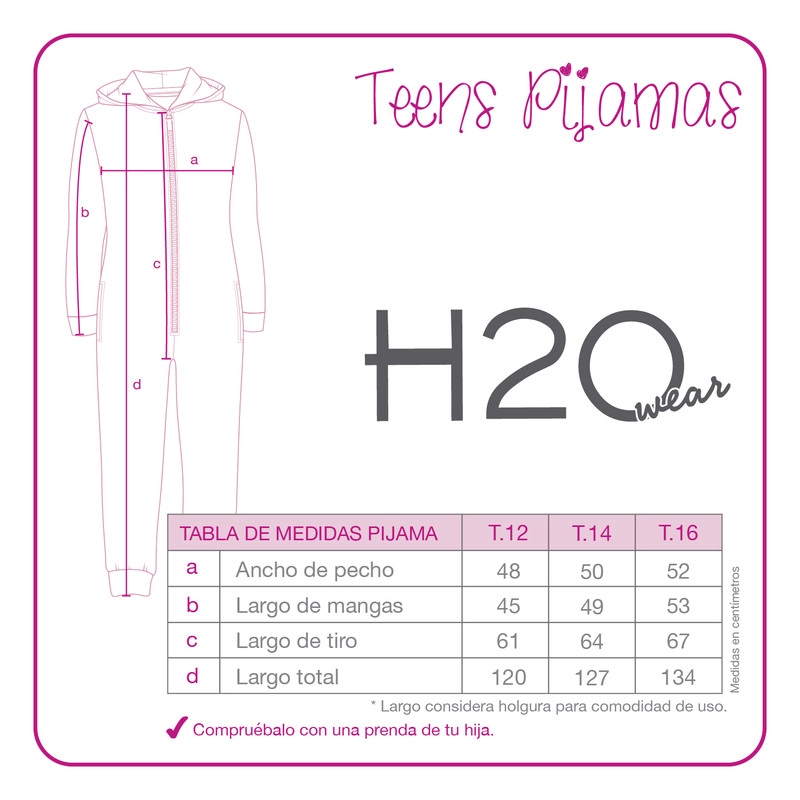 PIJAMA TEENS NIÑA POLAR ENTERO H2O WEAR CELESTE - 4