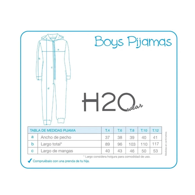 PIJAMA NIÑO POLAR CAMUFLAJE H2O WEAR AZUL - 4