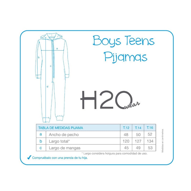 PIJAMA TEENS NIÑO POLAR CAMUFLAJE H2O WEAR AZUL - 3