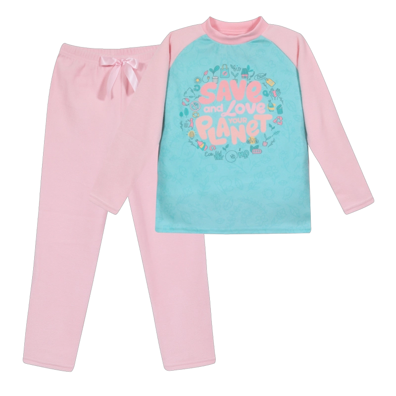 PIJAMA NIÑA H2O WEAR VERDE POLAR SUSTENTABLE AGUAMARINA - 1