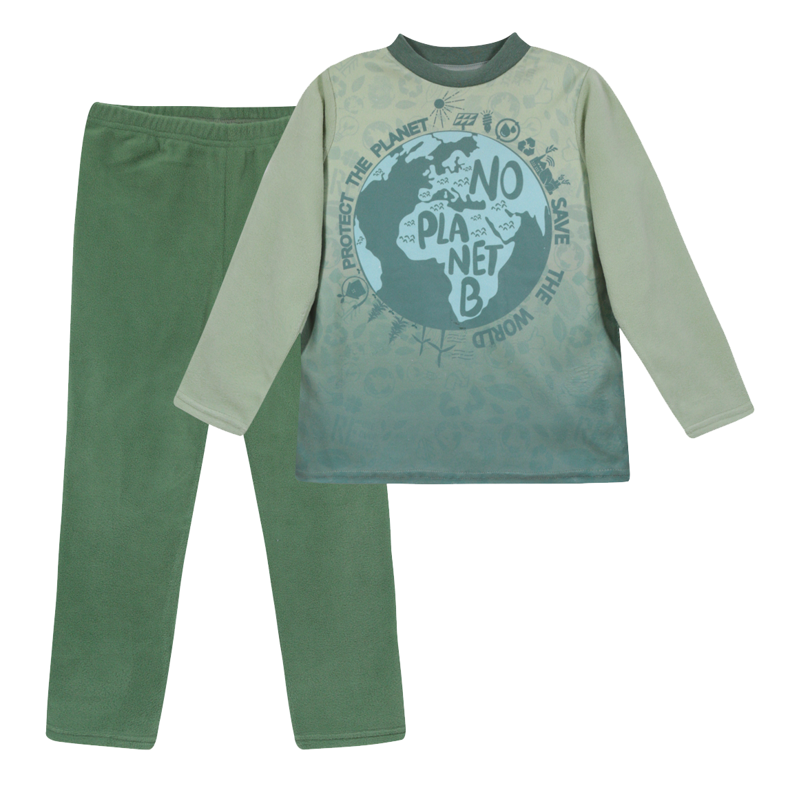 PIJAMA NIÑO H2O WEAR VERDE POLAR SUSTENTABLE - 1