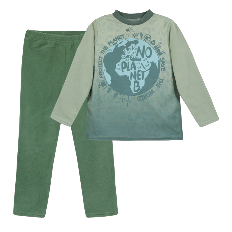 PIJAMA NIÑO H2O WEAR VERDE POLAR SUSTENTABLE - 1