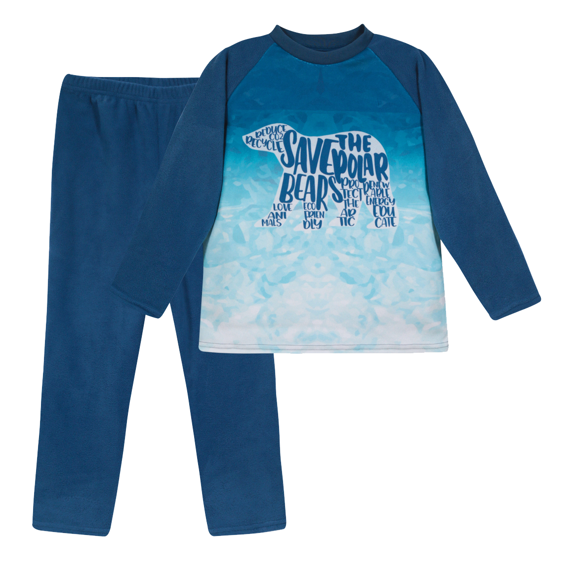 PIJAMA NIÑO POLAR SUSTENTABLE H2O WEAR AZUL - 1