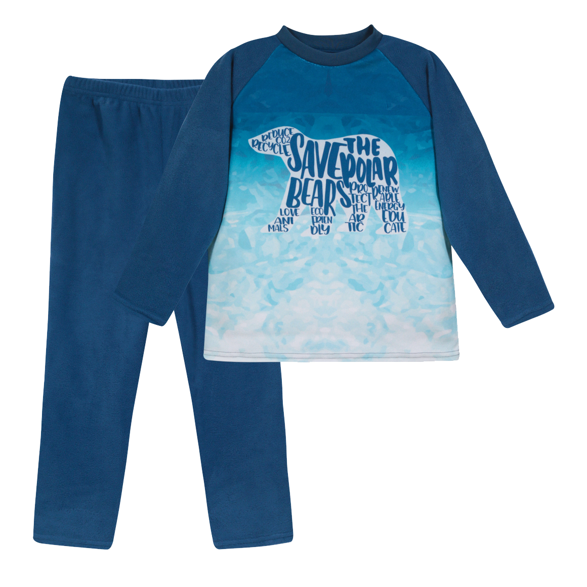 PIJAMA NIÑO POLAR SUSTENTABLE H2O WEAR AZUL - 1