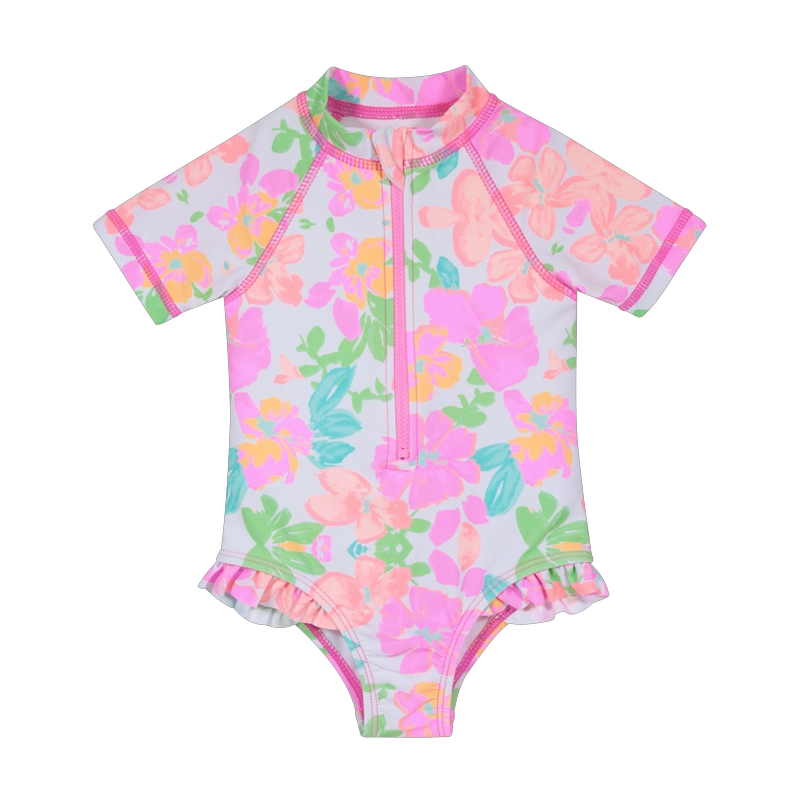 TRAJE DE BAÑO BEBE NIÑA UV30 MANGA CORTA H2O WEAR BLANCO - 1