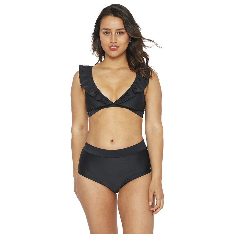 TRAJE DE BAÑO MUJER H2O WEAR BIKINI VUELO CALZON ALTO NEGRO AZABACHE - 1